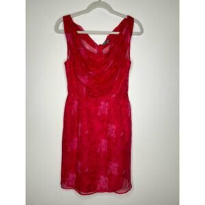 Grace Sun Designer- Pink fuschia floral silk dress ￼